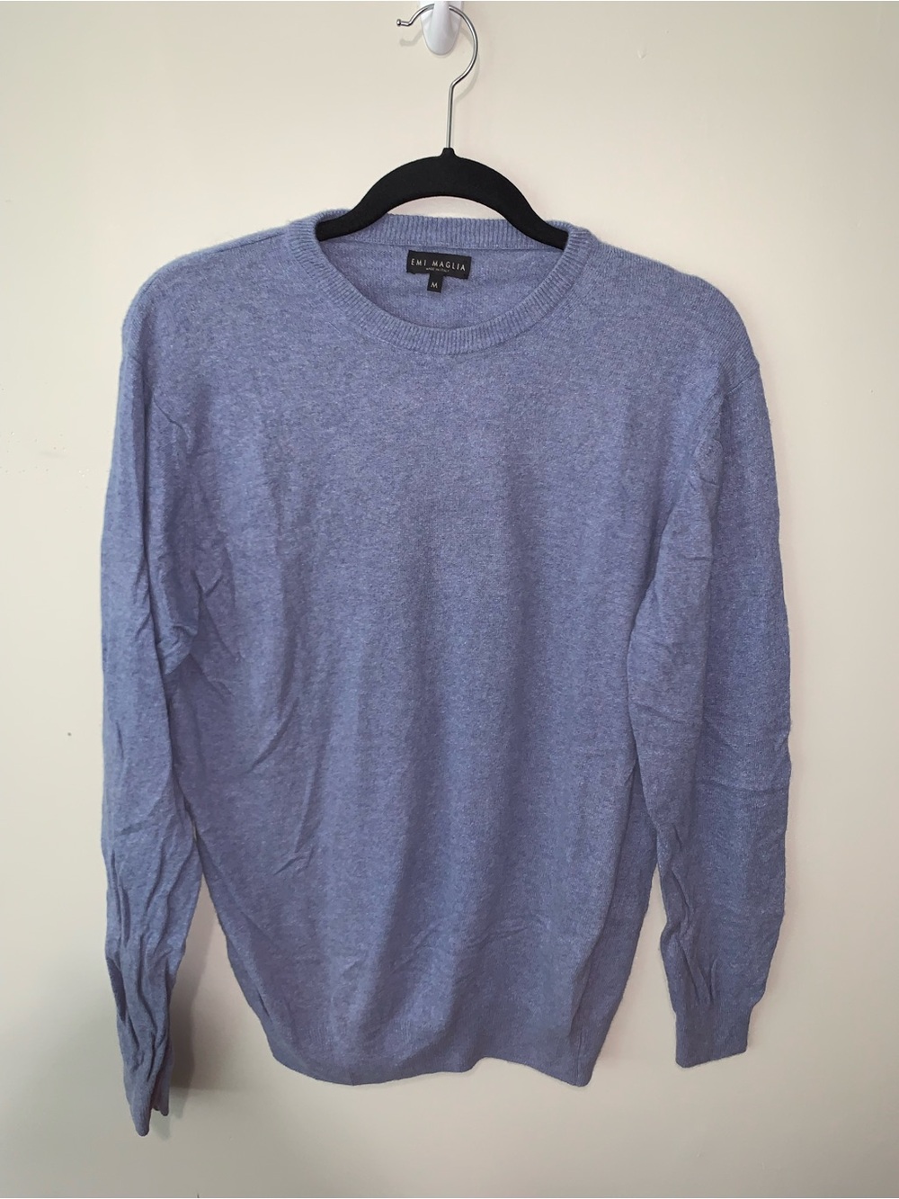 Light Blue Crewneck Sweater Wool Viscose Polyamide Cashmere blend